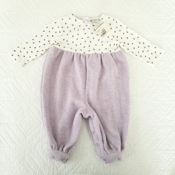 Vtg Lilac Rosebud Fleece Jacket Cap Outfit Infant Girl 6 9 Months SomeBunny NWT - Picture 3 of 6